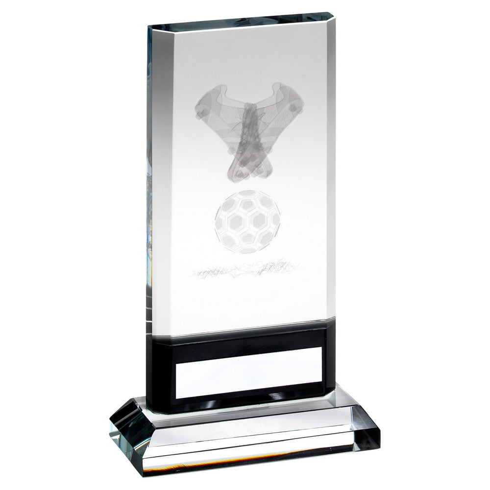 Glass Award with Lasered Football Image