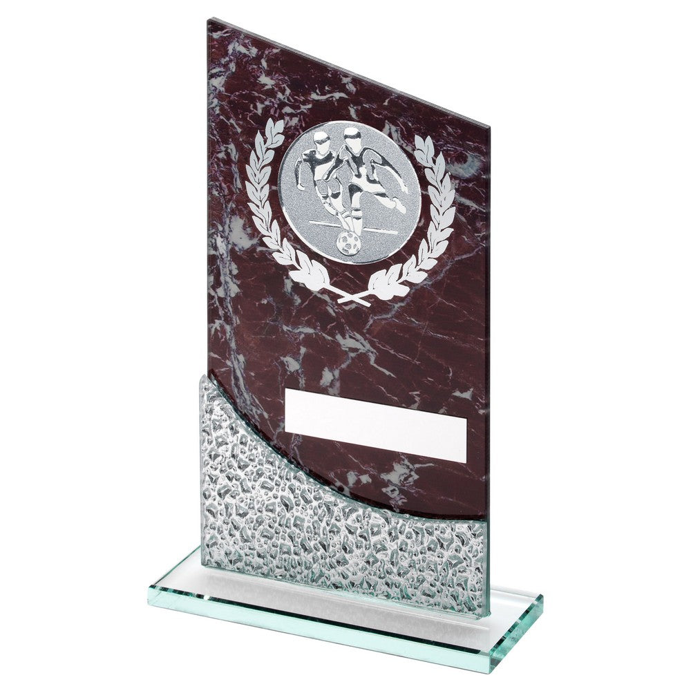 Printed Marble Glass Award with Football Insert