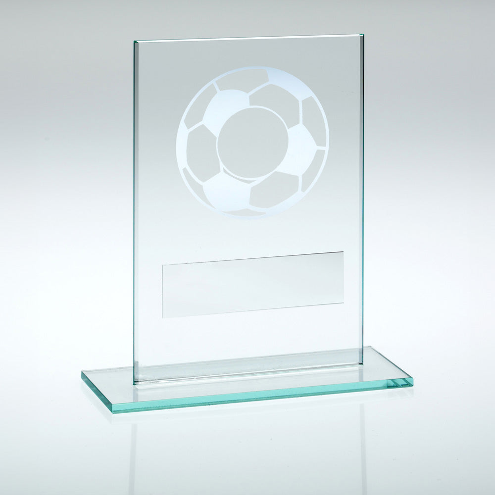 Jade Glass Award With Silver Football