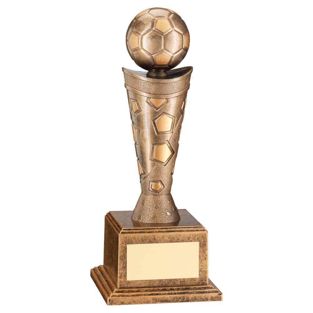 Bronze/Gold Plastic Football Ball Figure Trophy On Base