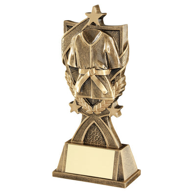 Bronze/Gold Martial Arts '3 Star Wreath' Series Trophy - 7.25in