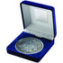 Blue Velvet Box And 70mm Medallion Martial Arts Trophy - Antique Silver 4in