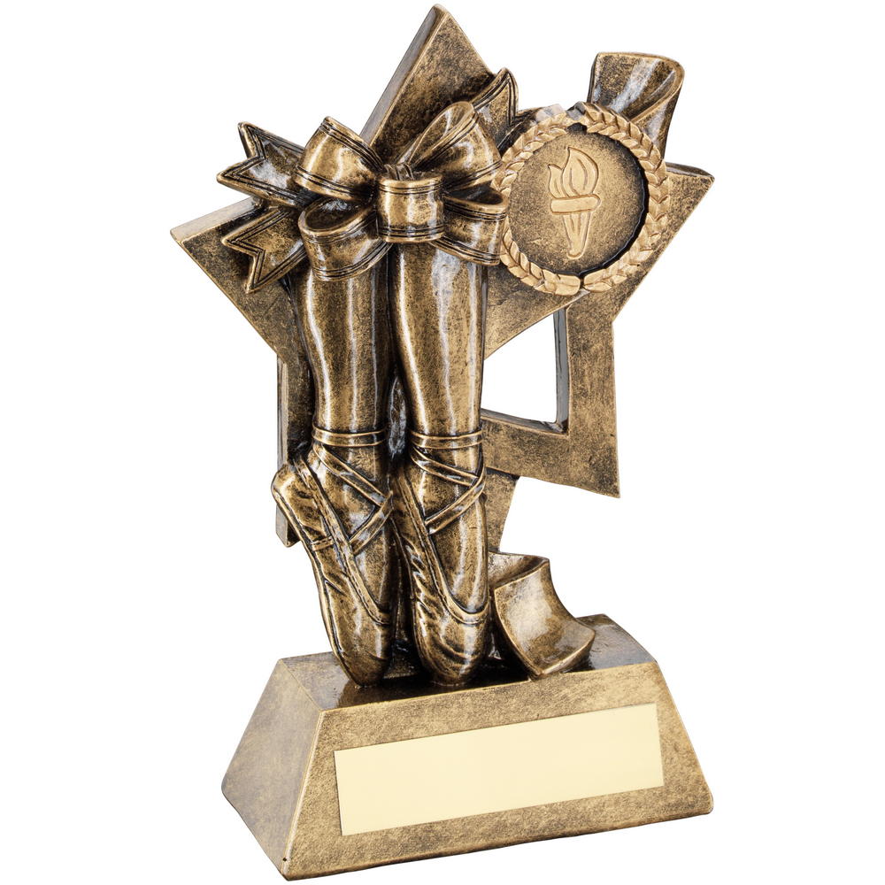 Bronze/Gold Ballet On Star Backdrop Trophy - (1in Centre) 5.75in
