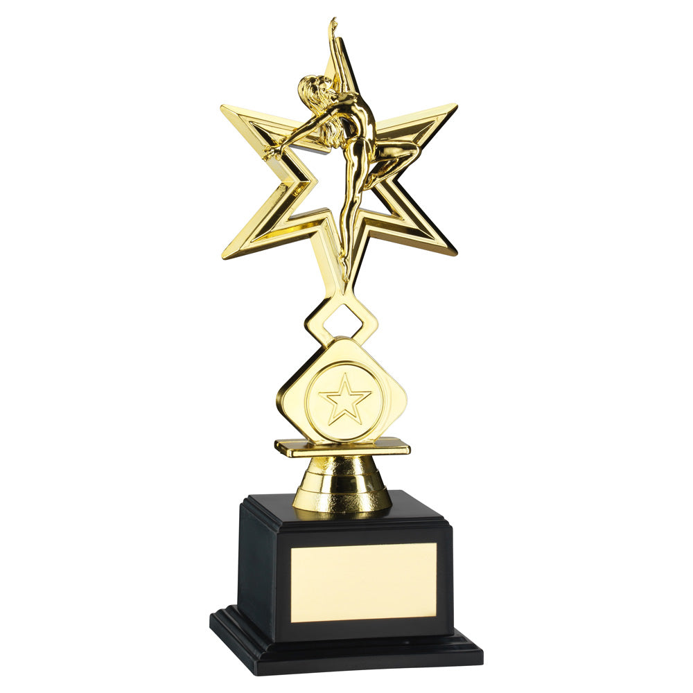 Gold Plastic 'Dance/Gym' Star Figure Trophy On Base