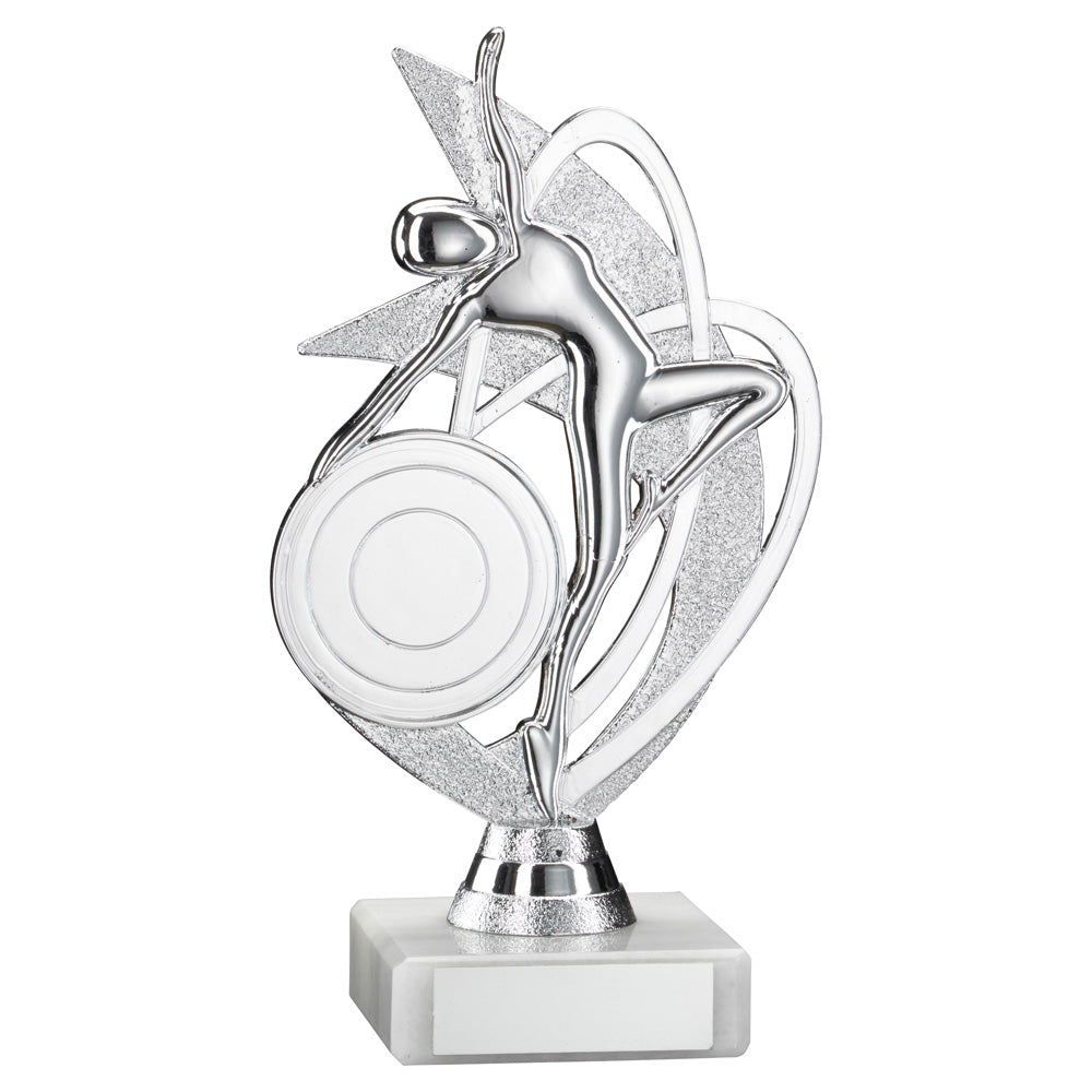 Silver 'Dance/Gym' Figure Trophy On Marble Base (2in Cen)