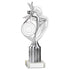 Silver/White 'Dance/Gym' Figure Trophy On Marble Base With Tube Riser