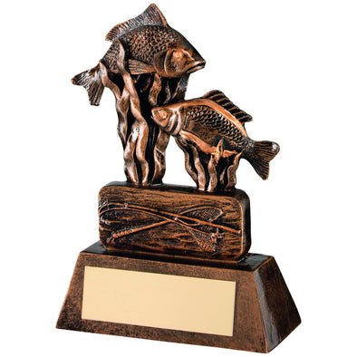 Bronze/Gold Resin Angling Trophy - 8in