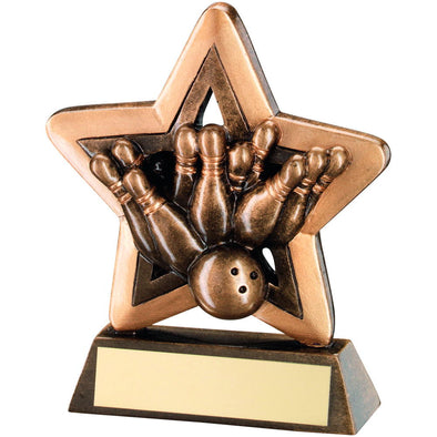 Bronze/Gold Ten Pin Mini Star Trophy - 4.25in