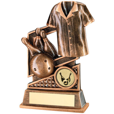 Bronze/Gold Ten Pin Diamond Series Trophy - (1in Centre) 4.75in