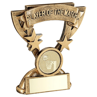 Bronze/Gold Netball Player Of The Match Mini Cup Award - 3.75in