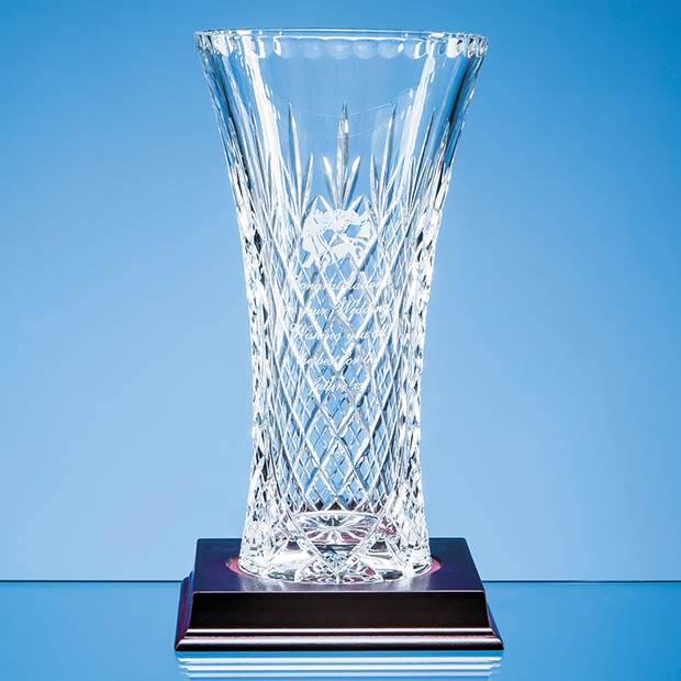 25.5cm Lead Crystal Panelled Flared Vase (base not included)