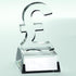 Glass 'pound Sign' Trophy (Silver Engraving Plate On Base) - 4.75in