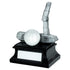 Pewter/White/Black Golf Club And Ball Trophy With Plate (Putter) - 6in