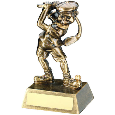 Bronze/Gold Male Comic Golf Figure Trophy - 5.5in