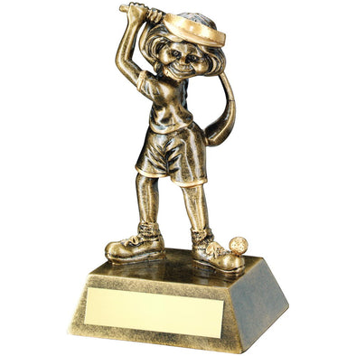 Bronze/Gold Female Comic Golf Figure Trophy -   5.5in