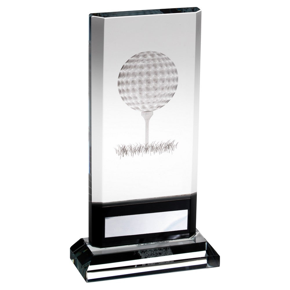Golf Glass Plaque Award on Base