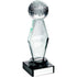 Clear Glass Lasered Golf Column On Black Base L.D - 7.25in