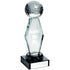 Clear Glass Lasered Golf Column On Black Base N.T.P - 7.25in