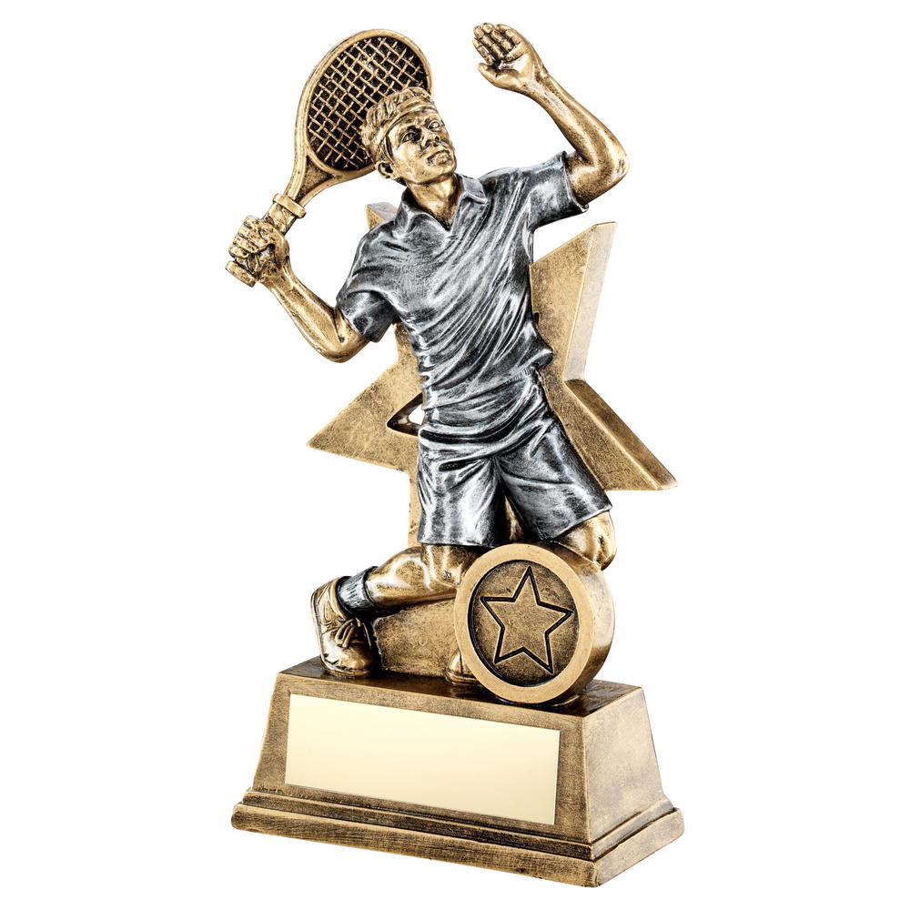 Male Tennis Star Figure Trophy