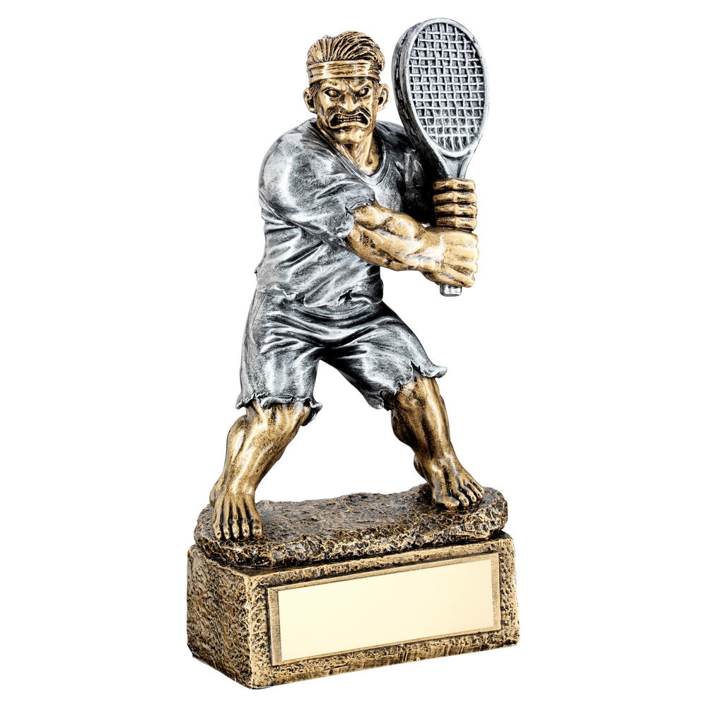 Bronze/Pewter Tennis 'beasts' Figure Trophy - 6.75in