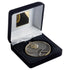 Black Velvet Box And 60mm Medal Tennis Trophy - Antique Silver - 4in