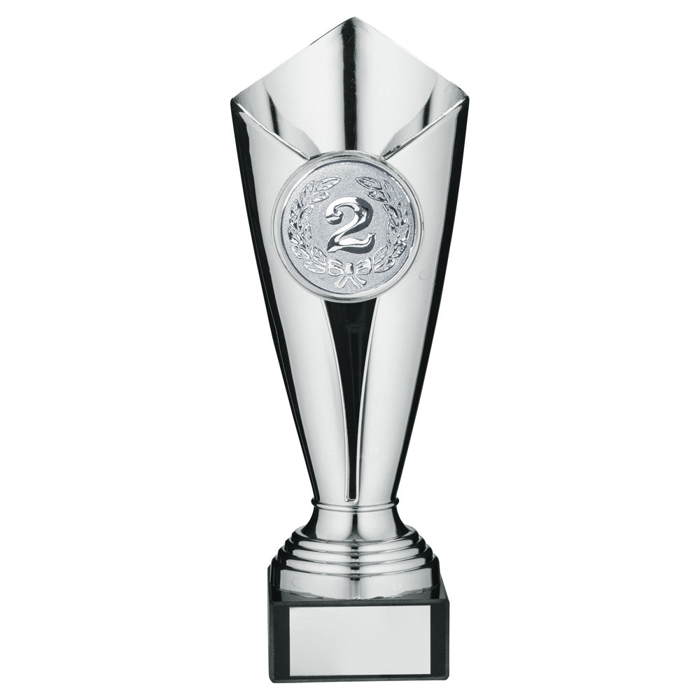 Plastic Tulip Cone Trophy Cup with Personalised Marble Base (Available in Gold/Silver/Bronze)