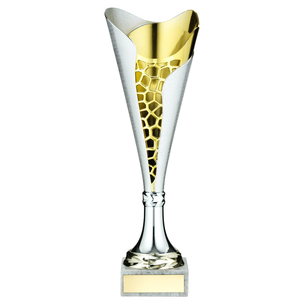Silver/Gold Plastic Stippled Trophy Cup