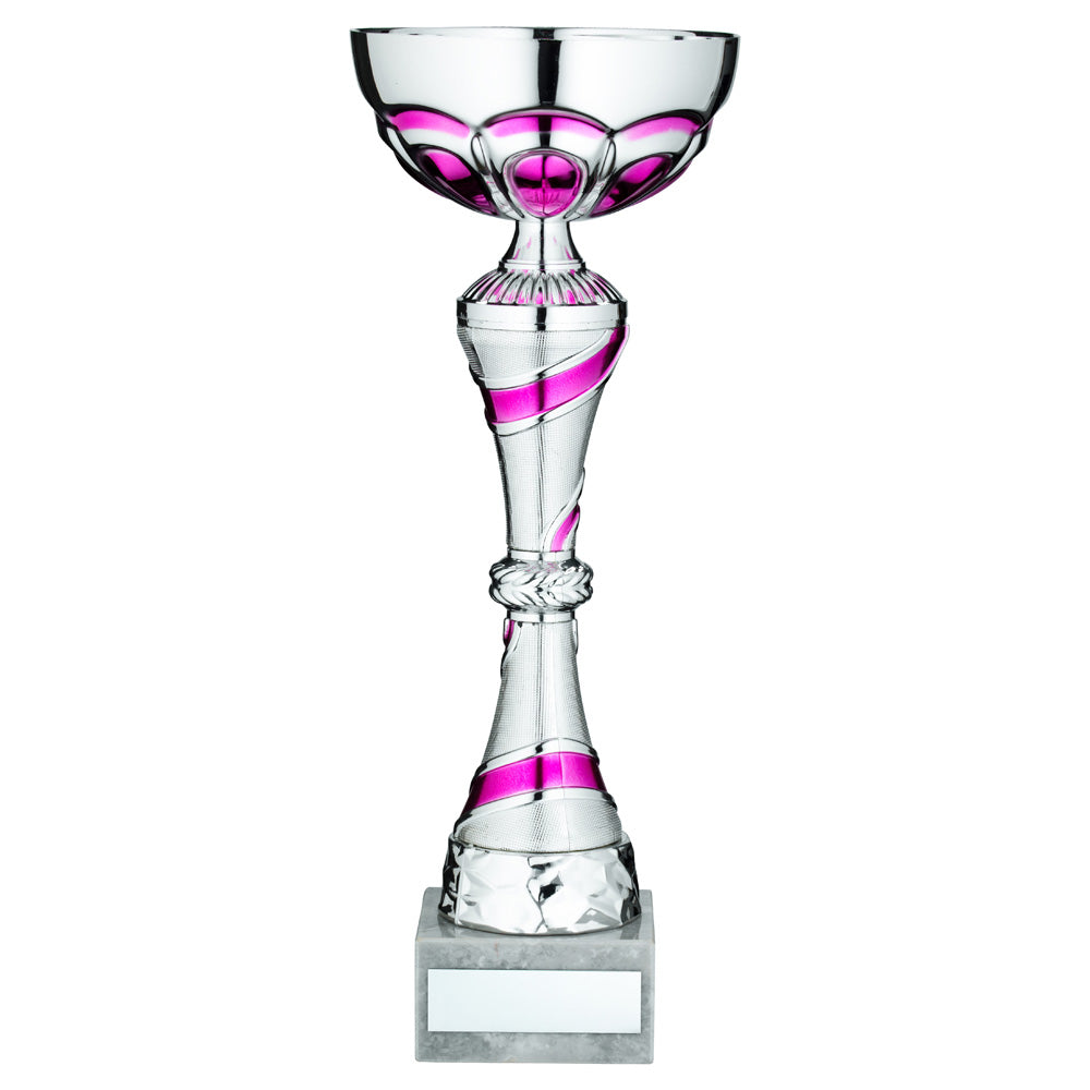 Silver/Pink Stripe Trophy Cup
