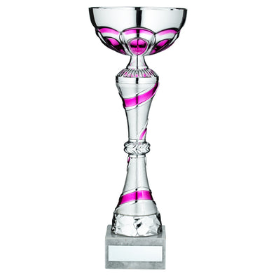 Silver/Pink Stripe Trophy Cup