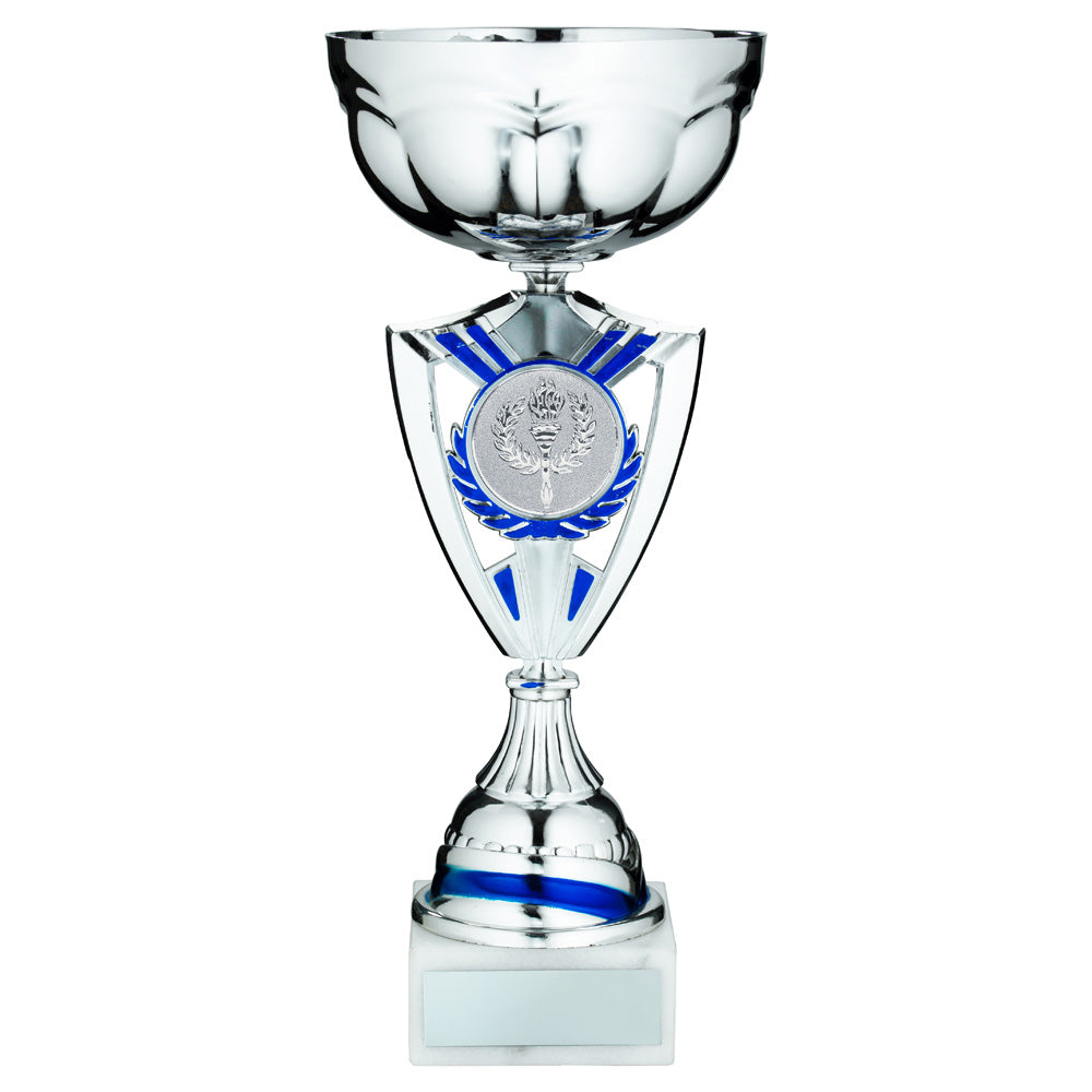 Silver/Blue Shield Trophy Cup