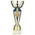 Gold/Blue Trophy Cup with Cone Shaped Stem