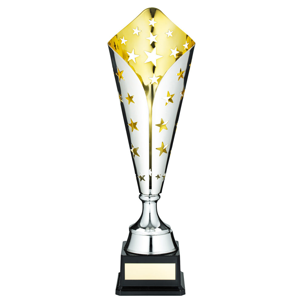 Silver/Gold Metal Star Cone Trophy Cup