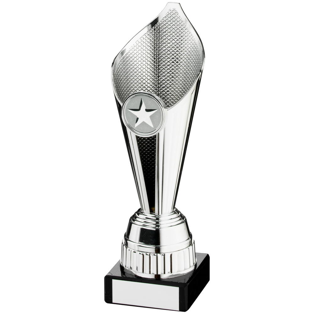 Silver Plastic Tulip Trophy - (1in Centre) 6.75in