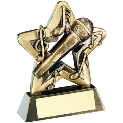 Bronze/Gold Music Mini Star Trophy - 3.75in