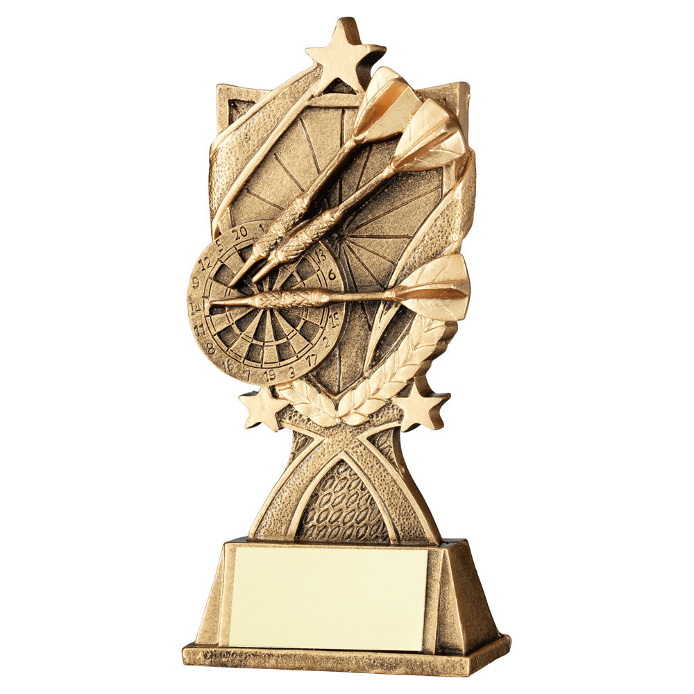 Bronze/Gold Darts '3 Star Wreath' Series Trophy