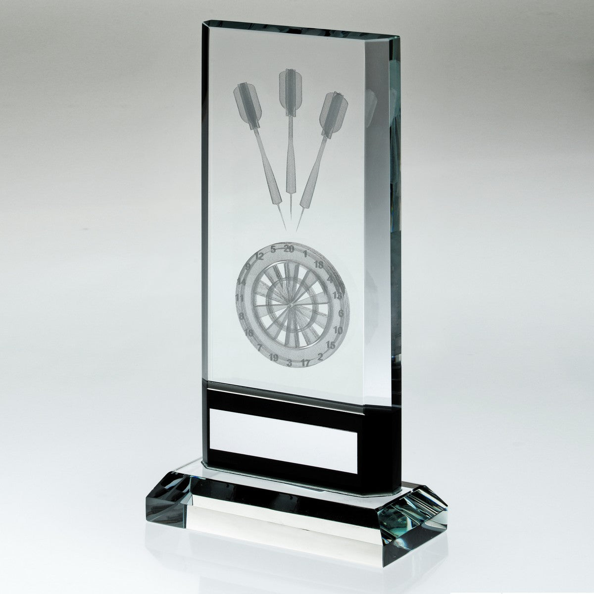 Darts Glass Plaque Award