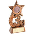 Leaf And Star Award Trophy With Athletics Insert - Bronze 3rd - 4.75in