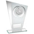 White/Silver Printed Glass Plaque With Dog Insert Trophy - 6.5in