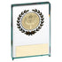 Jade Glass Trophy - Block With Gold Wreath