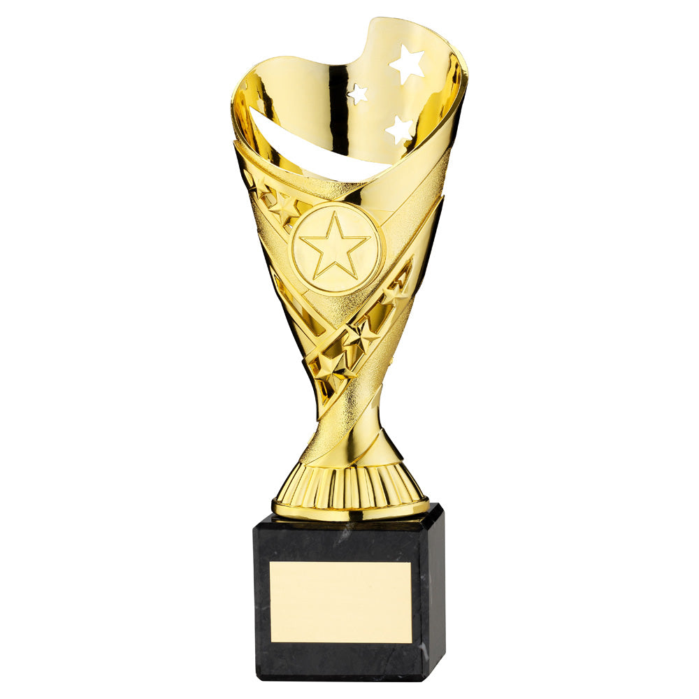 Gold Plastic 'Sabre Star' Trophy Cup On Black Marble Base
