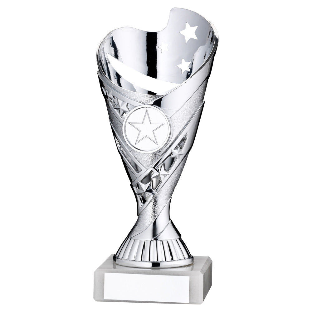 Silver Plastic 'Sabre Star' Trophy Cup On Marble Base