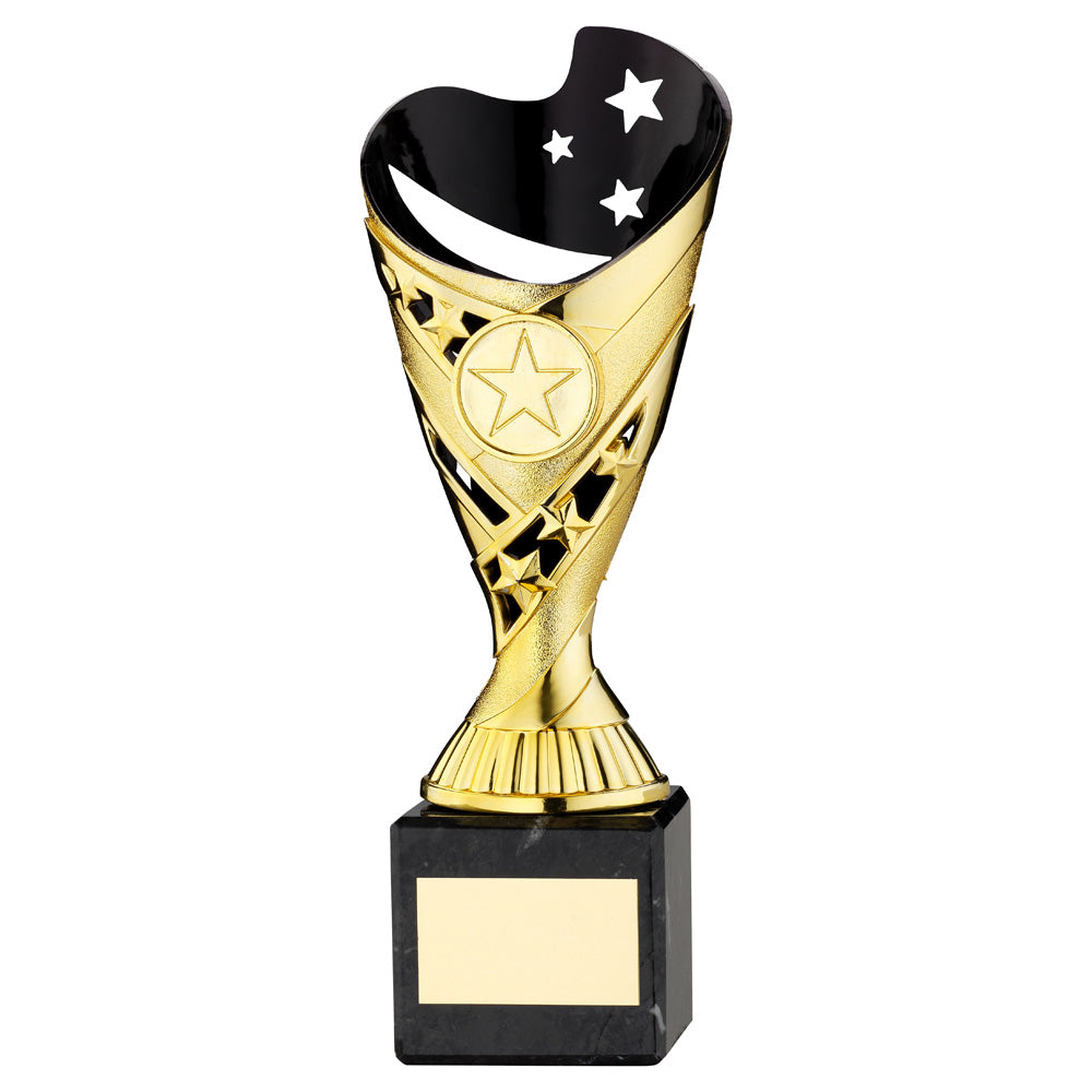 Gold/Black Plastic 'Sabre Star' Trophy Cup On Black Marble Base