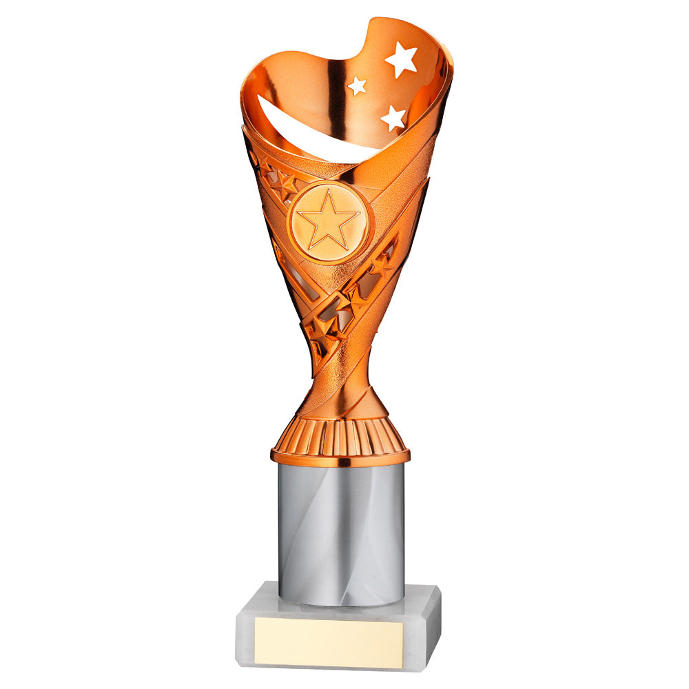 Copper/White Plastic 'Sabre Star' Trophy Cup With Riser On Marble Base