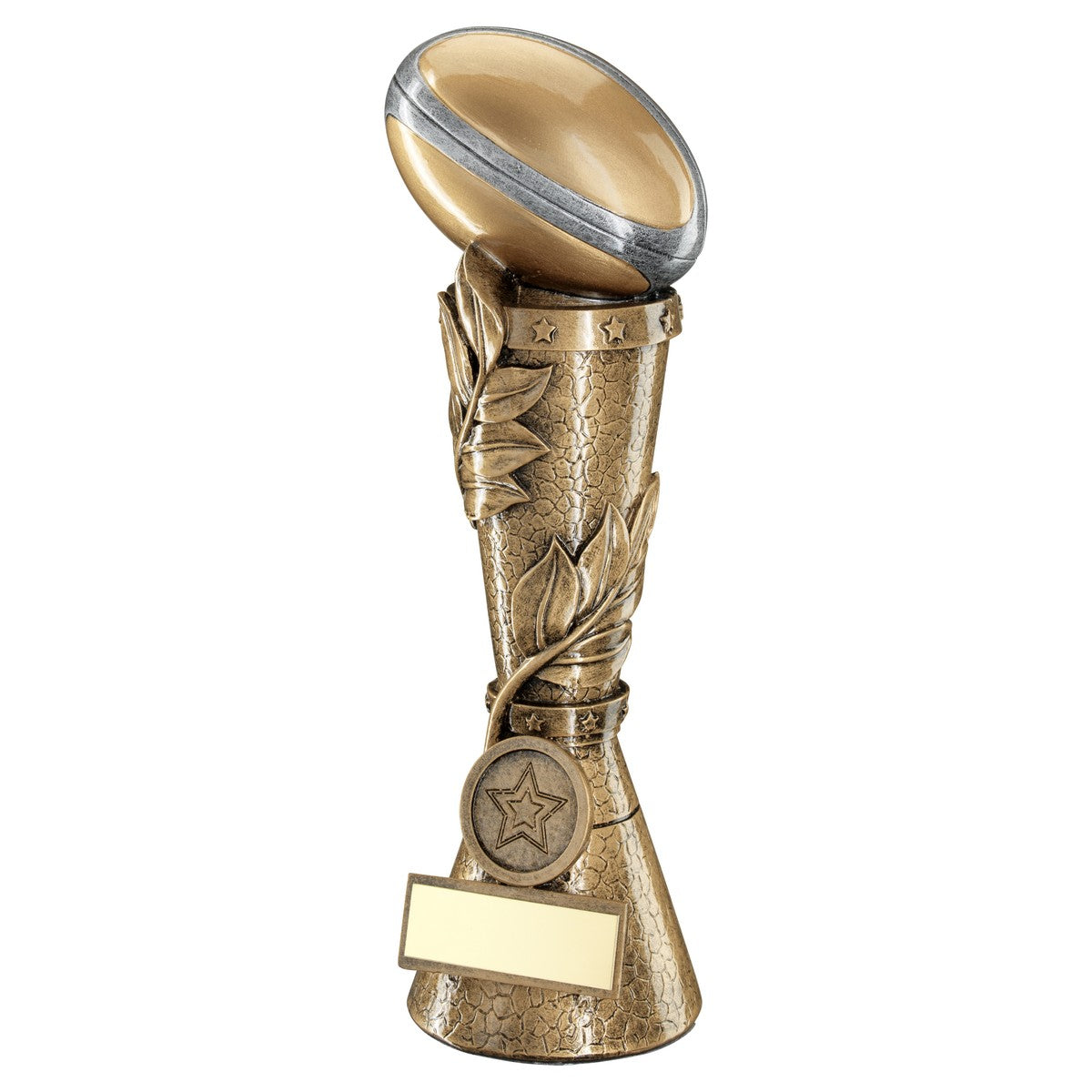 Rugby Ball Leaf Column With Centre Trophy