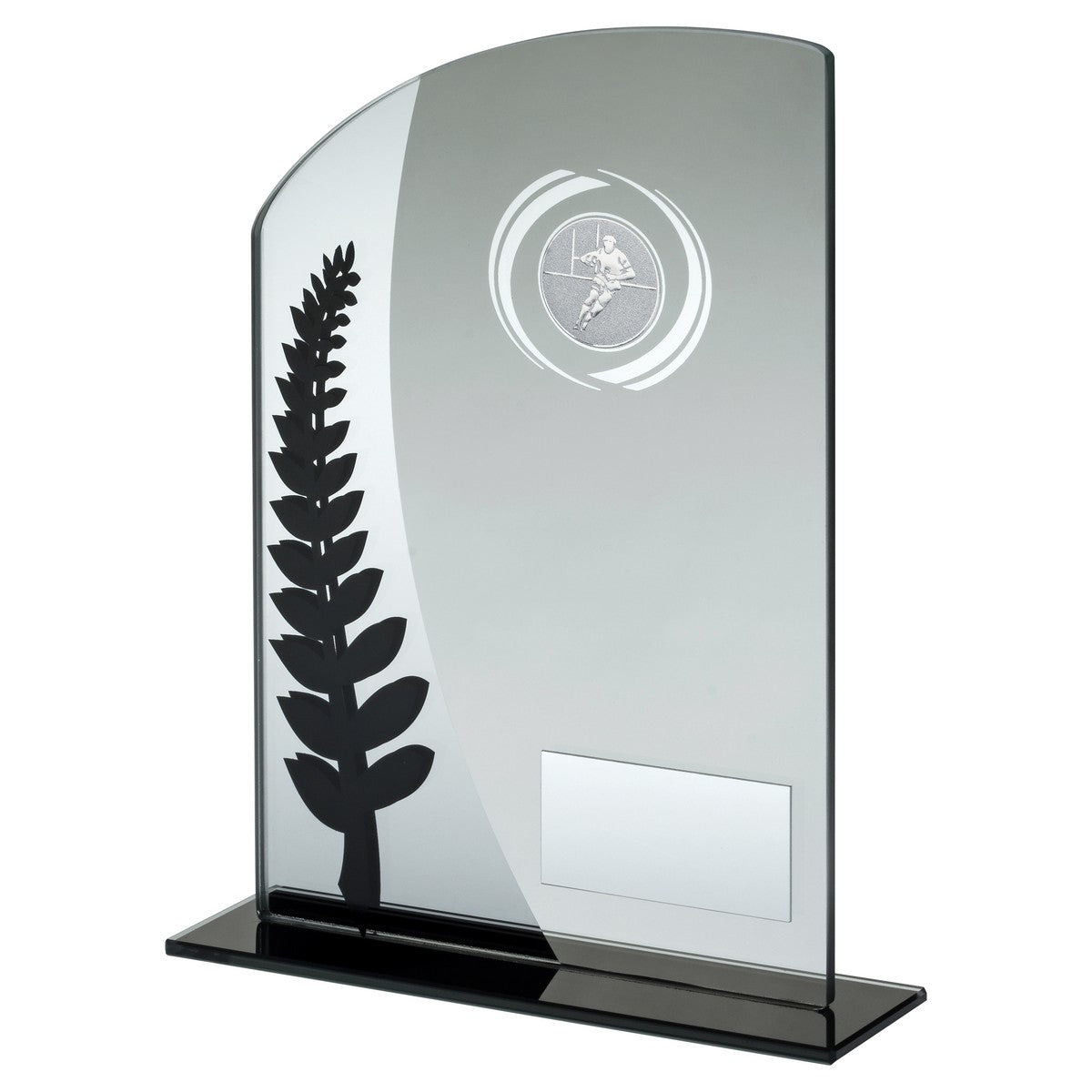 Rugby Jade Glass Award with Wreath