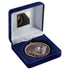 Blue Velvet Box And 60mm Medal Rugby Trophy - Bronze - 4in