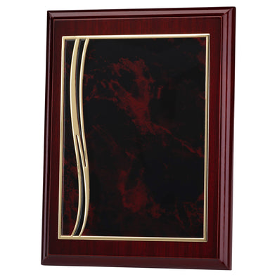 Personalised Freestanding Rosewood Plaque With Red/Gold Aluminium Front