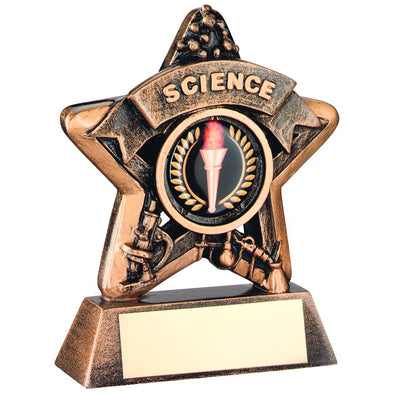 Mini Star 'science' Trophy - Bronze/Gold Science    (1in Centre) 3.75in