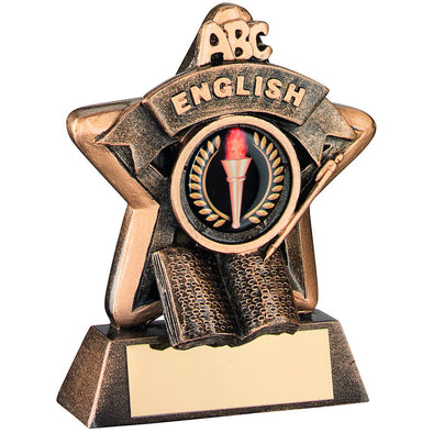 Mini Star 'english' Trophy - Bronze/Gold English     (1in Centre) 3.75in