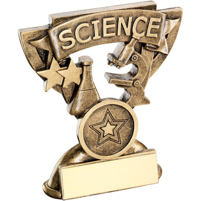 Bronze/Gold Science Mini Cup Trophy - (1in Centre) 3.75in